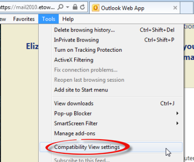 Select Compatibility View Settings